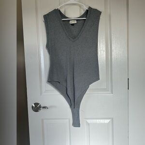 Universal Thread Charcoal V-Neck Bodysuit